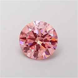 Picture of Lab Grown Diamond 1.60 Carats, Round with Ideal Cut, Fancy Intense Pink Color, VVS2 Clarity and Certified by IGI