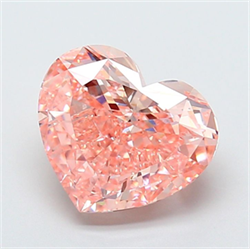 Picture of Lab Grown Diamond 7.01 Carats, Heart with  Cut, Fancy Vivid Pink Color, VS1 Clarity and Certified by IGI