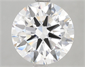 Lab Grown Diamond 3.08 Carats, Round with Ideal Cut, F Color, VVS2 Clarity and Certified by IGI