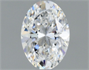 Natural Diamond 0.54 Carats, Oval with  Cut, D Color, VVS2 Clarity and Certified by GIA