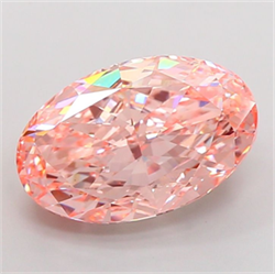 Picture of Lab Grown Diamond 10.06 Carats, Oval with  Cut, Fancy Vivid Pink Color, VVS2 Clarity and Certified by IGI