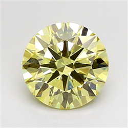 Picture of Lab Grown Diamond 2.40 Carats, Round with Ideal Cut, Fancy Yellow Color, VS1 Clarity and Certified by IGI