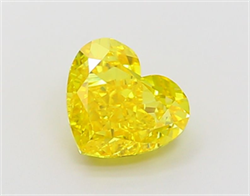 Picture of Lab Grown Diamond 2.02 Carats, Heart with  Cut, Fancy Vivid Yellow Color, VS1 Clarity and Certified by IGI