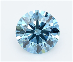 Picture of Lab Grown Diamond 2.01 Carats, Round with Ideal Cut, Fancy Vivid Blue Color, VVS1 Clarity and Certified by IGI