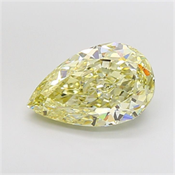 Picture of Lab Grown Diamond 5.08 Carats, Pear with  Cut, Fancy Yellow Color, VS2 Clarity and Certified by IGI