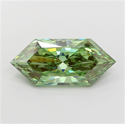 Picture of Lab Grown Diamond 4.03 Carats, HEXAGONAL with  Cut, Fancy Vivid Green Color, VVS2 Clarity and Certified by IGI