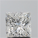 Natural Diamond 1.51 Carats, Princess with  Cut, F Color, SI2 Clarity and Certified by GIA