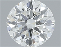 Natural Diamond 0.53 Carats, Round with Excellent Cut, F Color, SI2 Clarity and Certified by IGI