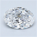 Natural Diamond 1.20 Carats, Oval with  Cut, D Color, VVS2 Clarity and Certified by GIA