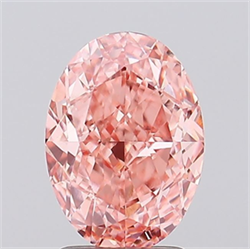 Picture of Lab Grown Diamond 2.52 Carats, Oval with  Cut, Fancy Vivid Pink Color, VVS2 Clarity and Certified by IGI