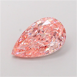 Picture of Lab Grown Diamond 3.77 Carats, Pear with  Cut, Fancy Vivid Pink Color, VS1 Clarity and Certified by IGI