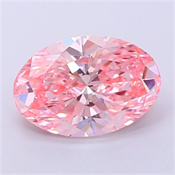 Picture of Lab Grown Diamond 2.00 Carats, Oval with  Cut, Fancy Vivid Pink Color, VS1 Clarity and Certified by IGI