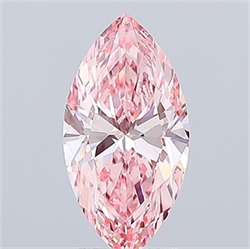 Picture of Lab Grown Diamond 2.58 Carats, Marquise with  Cut, Fancy Vivid Pink Color, VVS2 Clarity and Certified by IGI