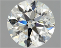 Natural Diamond 0.90 Carats, Round with Excellent Cut, K Color, SI2 Clarity and Certified by HRD