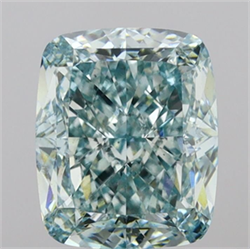 Picture of Lab Grown Diamond 3.58 Carats, CUSHION MODIFIED with  Cut, Fancy Vivid Green Color, VS1 Clarity and Certified by IGI