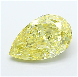 Picture of Lab Grown Diamond 3.02 Carats, Pear with  Cut, Fancy Yellow Color, VS1 Clarity and Certified by IGI