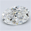 Diamante Natural 1.70 quilates, Ovalado , Color F, claridad VVS2 y certificado GIA