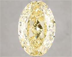 Picture of Lab Grown Diamond 5.06 Carats, Oval with  Cut, Fancy Vivid Yellow Color, VS1 Clarity and Certified by IGI
