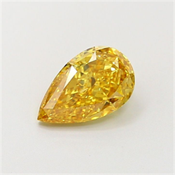Picture of Lab Grown Diamond 1.52 Carats, Pear with  Cut, Fancy Vivid Yellow Color, VS1 Clarity and Certified by IGI