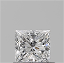 Natural Diamond 0.53 Carats, Princess with  Cut, E Color, VS1 Clarity and Certified by GIA