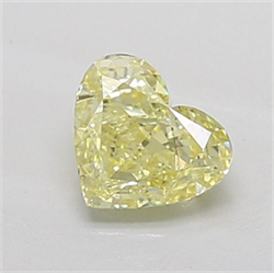 Picture of Lab Grown Diamond 1.33 Carats, Heart with  Cut, Fancy Yellow Color, VVS2 Clarity and Certified by IGI