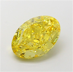 Picture of Lab Grown Diamond 3.28 Carats, Oval with  Cut, Fancy Intense Yellow Color, VVS2 Clarity and Certified by IGI