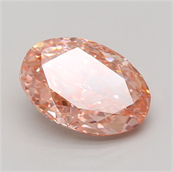 Picture of Lab Grown Diamond 5.99 Carats, Oval with  Cut, Fancy Vivid Pink Color, VS1 Clarity and Certified by IGI