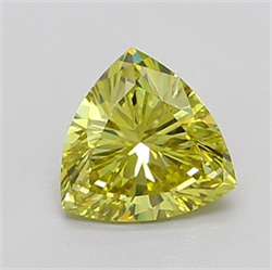 Picture of Lab Grown Diamond 1.26 Carats, TRIANGULAR with  Cut, Fancy Intense Yellow Color, VS2 Clarity and Certified by IGI
