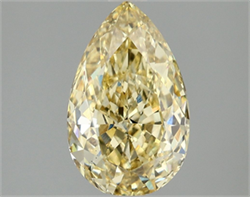Picture of Lab Grown Diamond 2.10 Carats, Pear with  Cut, Fancy Intense Yellow Color, VS2 Clarity and Certified by IGI