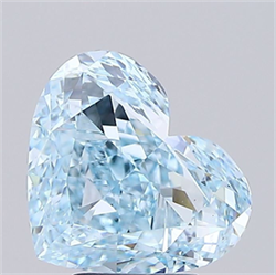 Picture of Lab Grown Diamond 5.02 Carats, Heart with  Cut, Fancy Vivid Blue Color, VS1 Clarity and Certified by IGI