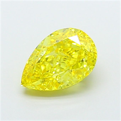 Picture of Lab Grown Diamond 2.22 Carats, Pear with  Cut, Fancy Vivid Yellow Color, VVS2 Clarity and Certified by IGI