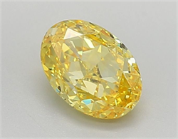 Picture of Lab Grown Diamond 1.51 Carats, Oval with  Cut, Fancy Vivid Yellow Color, VVS2 Clarity and Certified by IGI