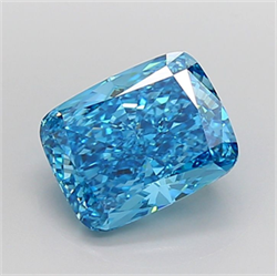 Picture of Lab Grown Diamond 4.51 Carats, CUSHION MODIFIED with  Cut, Fancy Vivid Blue Color, VVS2 Clarity and Certified by IGI