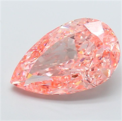 Picture of Lab Grown Diamond 7.04 Carats, Pear with  Cut, Fancy Vivid Pink Color, VS2 Clarity and Certified by IGI