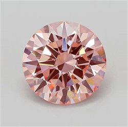 Picture of Lab Grown Diamond 2.89 Carats, Round with Excellent Cut, Fancy Vivid Pink Color, VS1 Clarity and Certified by IGI