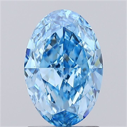Picture of Lab Grown Diamond 2.01 Carats, Oval with  Cut, Fancy Vivid Blue Color, VS1 Clarity and Certified by IGI