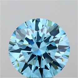 Picture of Lab Grown Diamond 6.01 Carats, Round with Excellent Cut, Fancy Vivid Blue Color, VS1 Clarity and Certified by IGI