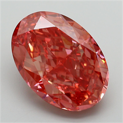 Picture of Lab Grown Diamond 8.50 Carats, Oval with  Cut, Fancy Vivid Pink Color, VS1 Clarity and Certified by IGI