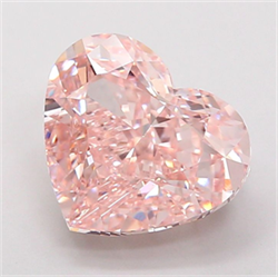 Picture of Lab Grown Diamond 5.00 Carats, Heart with  Cut, Fancy Pink Color, VVS2 Clarity and Certified by IGI