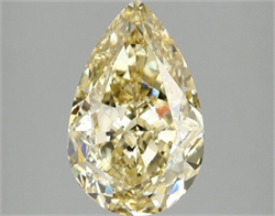 Picture of Lab Grown Diamond 3.08 Carats, Pear with  Cut, Fancy Intense Yellow Color, VS1 Clarity and Certified by IGI