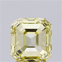 Picture of Lab Grown Diamond 2.03 Carats, Emerald with  Cut, Fancy Intense Yellow Color, VS1 Clarity and Certified by IGI
