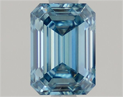 Picture of Lab Grown Diamond 1.36 Carats, Emerald with  Cut, Fancy Vivid Blue Color, VS1 Clarity and Certified by IGI