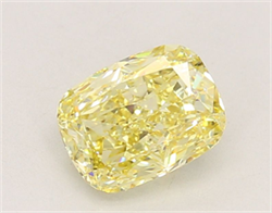 Picture of Lab Grown Diamond 1.54 Carats, CUSHION MODIFIED with  Cut, Fancy Intense Yellow Color, VS1 Clarity and Certified by IGI