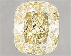 Picture of Lab Grown Diamond 1.50 Carats, CUSHION MODIFIED with  Cut, Fancy Intense Yellow Color, VS2 Clarity and Certified by IGI