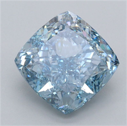 Picture of Lab Grown Diamond 2.30 Carats, CUSHION MODIFIED with  Cut, Fancy Vivid Blue Color, VVS2 Clarity and Certified by IGI