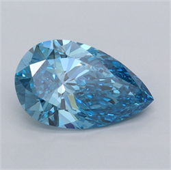 Picture of Lab Grown Diamond 1.51 Carats, Pear with  Cut, Fancy Vivid Blue Color, VVS2 Clarity and Certified by IGI