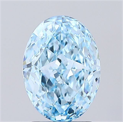 Picture of Lab Grown Diamond 2.17 Carats, Oval with  Cut, Fancy Vivid Blue Color, VS1 Clarity and Certified by IGI
