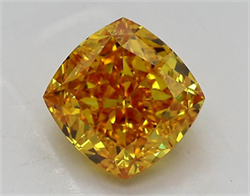 Picture of Lab Grown Diamond 2.09 Carats, CUSHION MODIFIED with  Cut, Fancy Vivid Yellow Color, VS1 Clarity and Certified by IGI