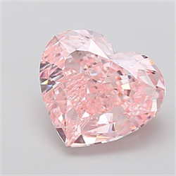Picture of Lab Grown Diamond 5.01 Carats, Heart with  Cut, Fancy Intense Pink Color, VS1 Clarity and Certified by IGI