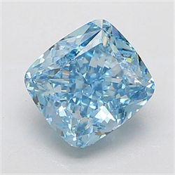 Picture of Lab Grown Diamond 5.03 Carats, CUSHION MODIFIED with  Cut, Fancy Vivid Blue Color, VS2 Clarity and Certified by IGI